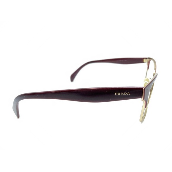 Prada VPR 65R UAN-1O1 Gold Dark Red Eyeglasses Frames 53-16 140 Italy Designer - Picture 4 of 12
